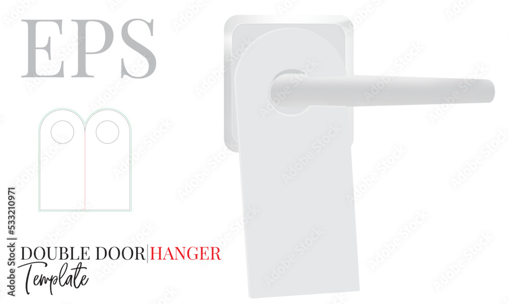 Hanger display, Door Hanger Template, Vector with die cut, laser cut