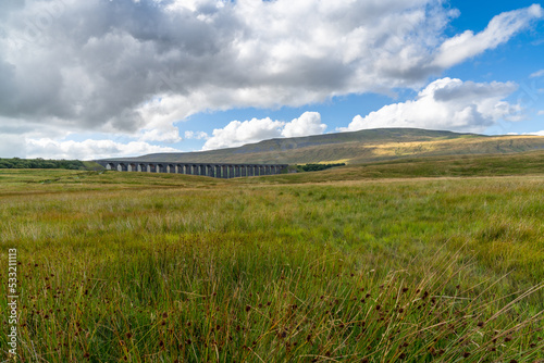 view of the historic Ribblehead Viaduct in North Yorkshire