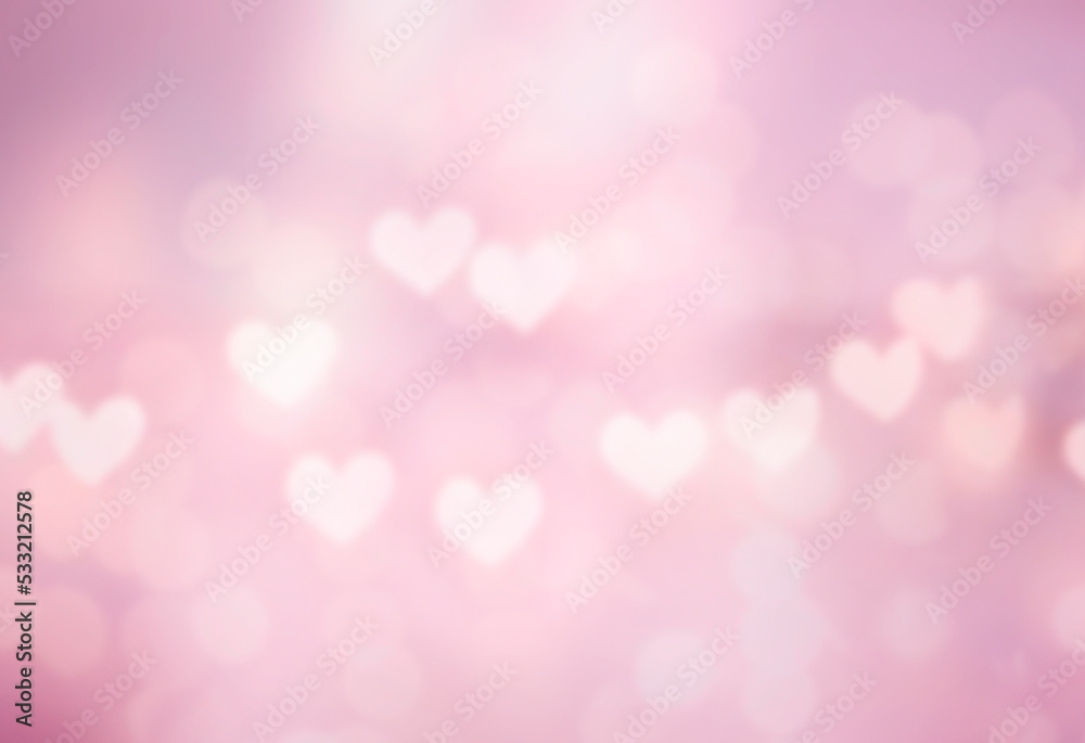 Pink blurred hearts texture. Valentine's background. Romantic backdrop.
