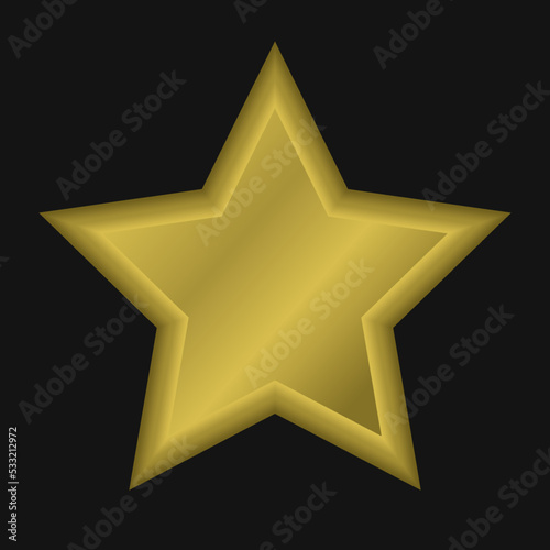 Bright yellow star. Vector illustration