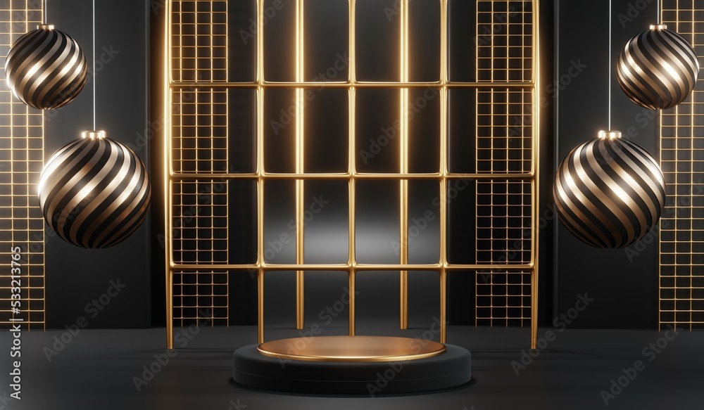 3D rendering of blank product background for cream cosmetics Modern black podium background 3D rendering of blank product background for cream cosmetics Modern black podium background