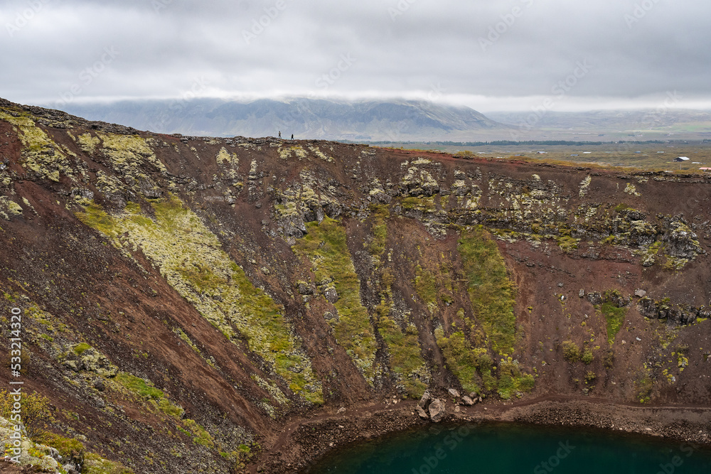 Landscape of the Kerid Vulcano crater and lake (Iceland) Landscape of the Kerid Vulcano crater and lake (Iceland)