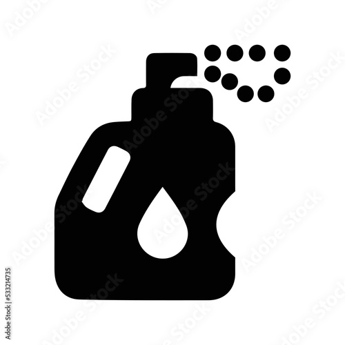 Achromatic bleach decolorize detergent icon | Black Vector illustration |