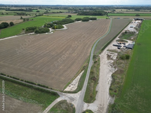 aerial view of Acaster Malbis aerodrome,  world war 2 military airfield Yorkshire  photo