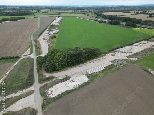 aerial view of Acaster Malbis aerodrome, world war 2 military airfield Yorkshire 