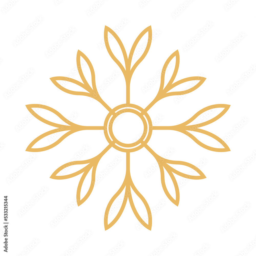 Snowflake icon. Snow in the winter. Simple flat yelow illustration. Vector graphics. Snowflake icon. Snow in the winter. Simple flat yelow illustration. Vector graphics.