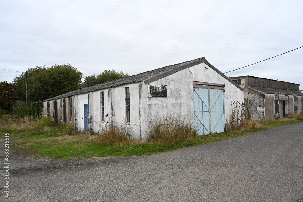 Tholthorpe Aerodrome operated by RAF Bomber Command during the Second World War. disused military buildings part of the airfield technical site Tholthorpe Aerodrome operated by RAF Bomber Command during the Second World War. disused military buildings part of the airfield technical site