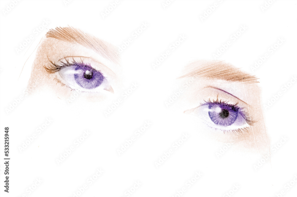 Hand drawing of realistic eyes Hand drawing of realistic eyes