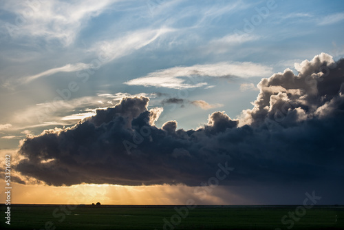 Dramatic sundown Waddensee