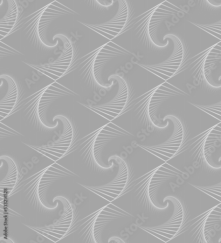 Seamless pattern of monochrome fractal curves. Fractals. Background of fractals. Background in shades of gray. Seamless pattern in shades of gray.