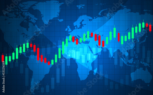 Stock market investment trading chart in graphic concept suitable for financial investment or economic trends business idea. Design illustration.