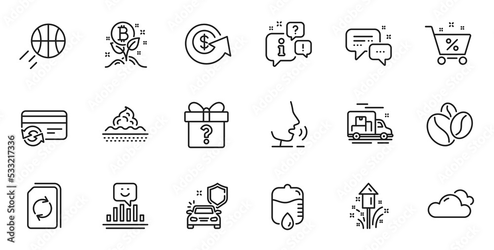 Outline set of Cloudy weather, Loan percent and Dollar exchange line icons for web application. Talk, information, delivery truck outline icon. Vector Outline set of Cloudy weather, Loan percent and Dollar exchange line icons for web application. Talk, information, delivery truck outline icon. Vector