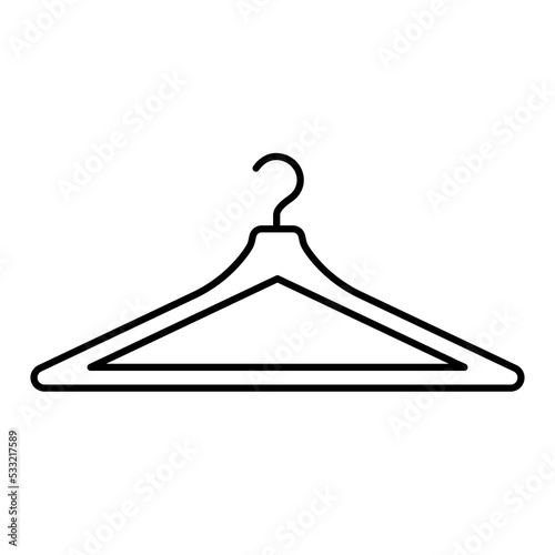 Clothes hanger line icon. Coat hanging device. Vector Illustration