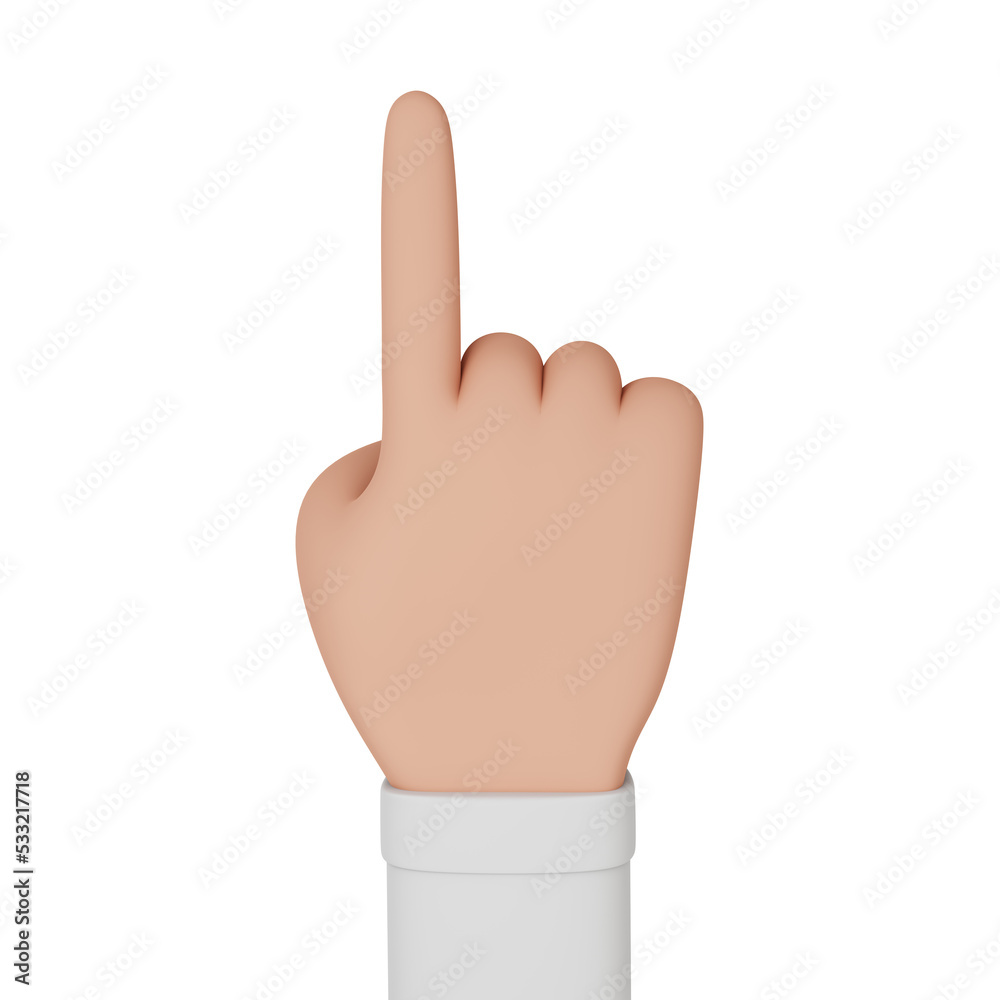 3d rendering of hand with index finger pointing up, finger touching or pressing something, with transparent background. 3d rendering of hand with index finger pointing up, finger touching or pressing something, with transparent background.