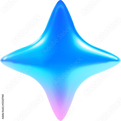 Glossy Blue 3d Star Icon
