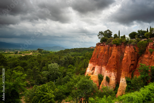 Red ocher cliff in Roussillon France