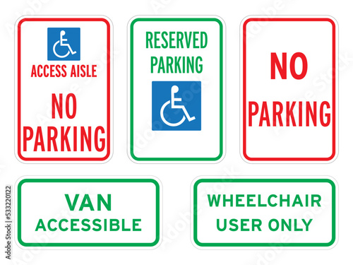 Parking signs, full size ADA compliant parking signs  - This sign set was built to meet the requirements of the Department of Transportation. Check your state for local compliance. 