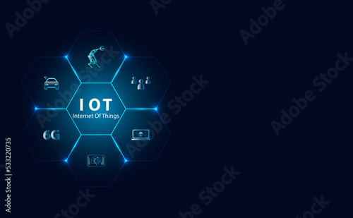 Abstract, IoT, Internet of Things, concepts, electronic devices Connect or send information to each other via the Internet Smart Device,Smart Network and Intelligent Transportation.
