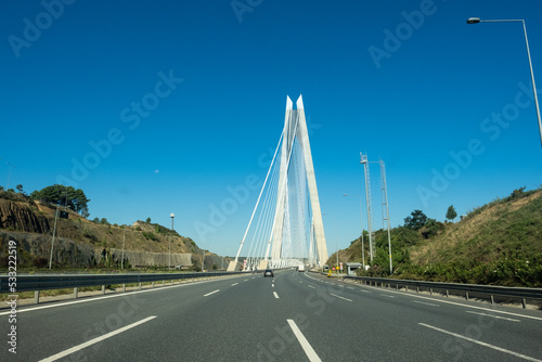 Yavuz Sultan Selim Bridge entrance in daylight in Turkey