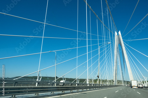 Yavuz Sultan Selim Bridge entrance in daylight in Turkey