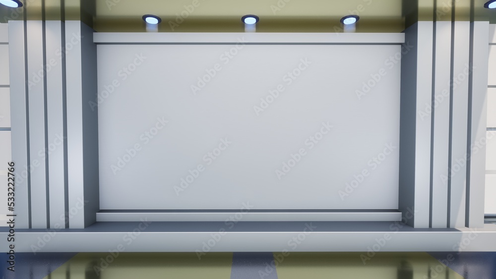 3D Virtual TV Studio News, Backdrop For TV Shows .TV On Wall.3D Virtual News Studio Background,3d illustration 3D Virtual TV Studio News, Backdrop For TV Shows .TV On Wall.3D Virtual News Studio Background,3d illustration