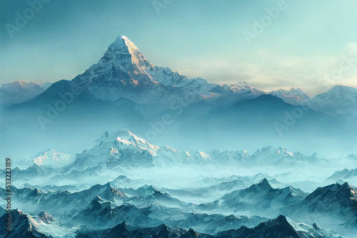 View of a beautiful mountain range © Digitale Wanderlust