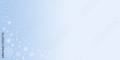 White snowflakes on the blue background