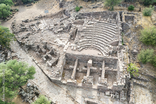 фотографія Aigai Ancient City ruins, the city is one of the 12 Aiol cities in Western Anatolia
