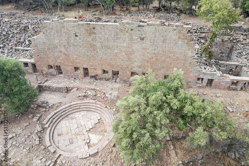 фотографія Aigai Ancient City ruins, the city is one of the 12 Aiol cities in Western Anatolia