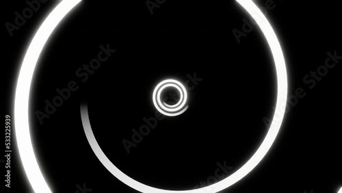 White rotating spiral illusion on black background loop animation photo