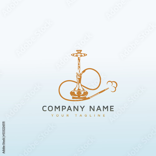 Hookah icon vector logo design