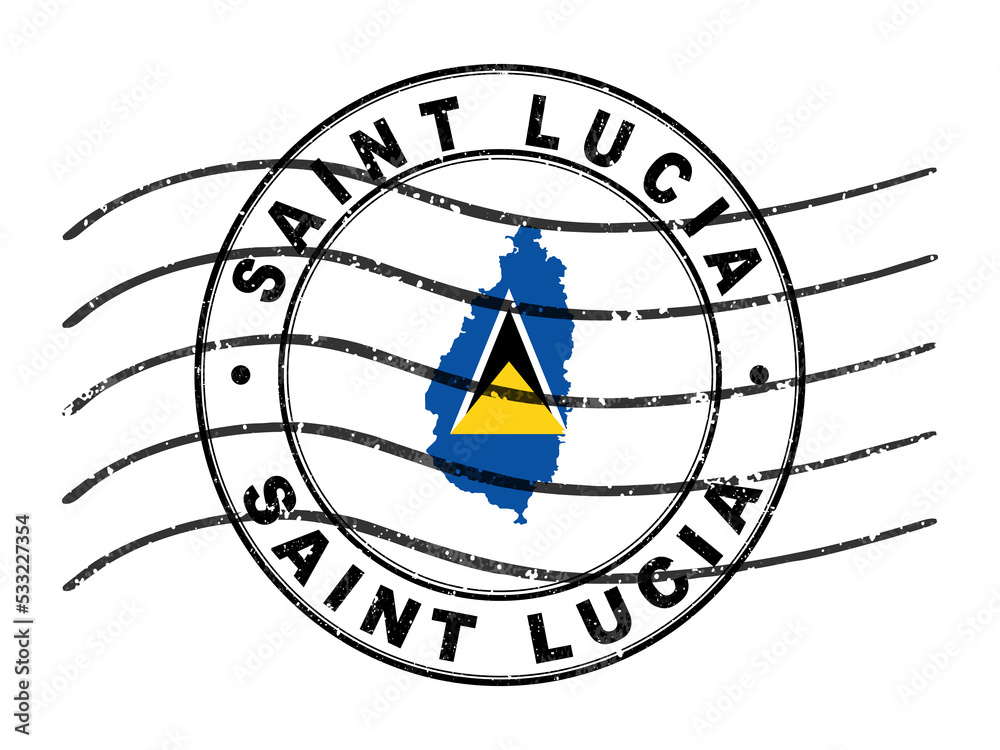 Map of Saint Lucia, Postal Passport Stamp, Travel Stamp Stock ...