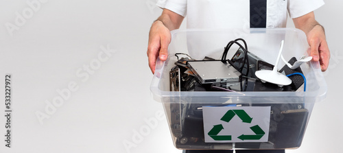 Schilderij op canvas Hazardous E-Waste Recycling