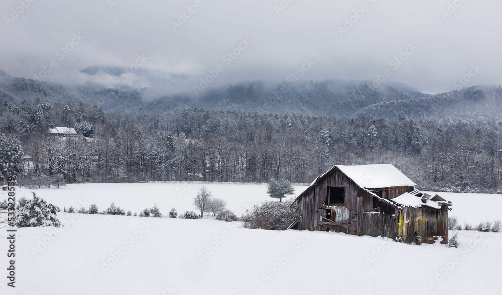 Wears Valley Farmland in Snow