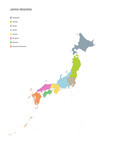 Vector map of administrative regions in Japan