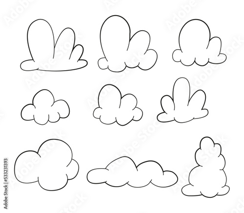 set of cartoon clouds