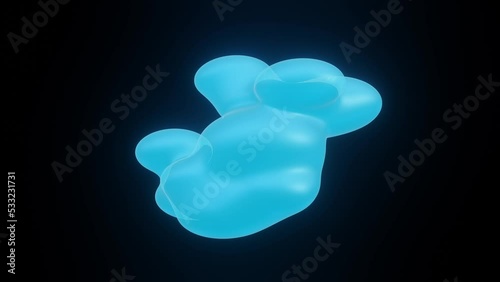 light blue abstracted bubbles rambling on black background.