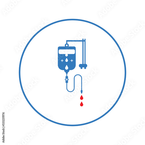 Blood bag infusion drip icon | Circle version icon |