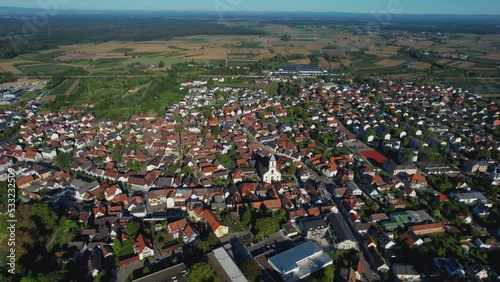 Aerial view around the city Renchen in Germany. photo