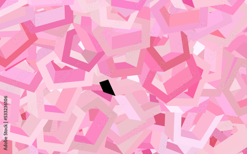 Light Pink, Yellow vector background with set of hexagons. Light Pink, Yellow vector background with set of hexagons.