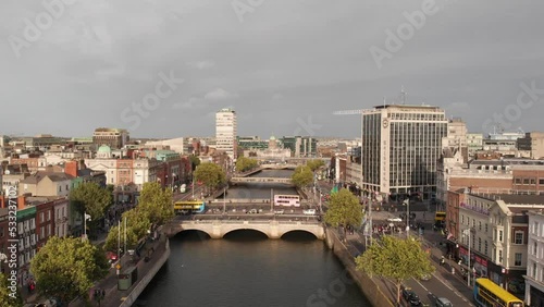 Aerial View Of City Center Of Dublin
