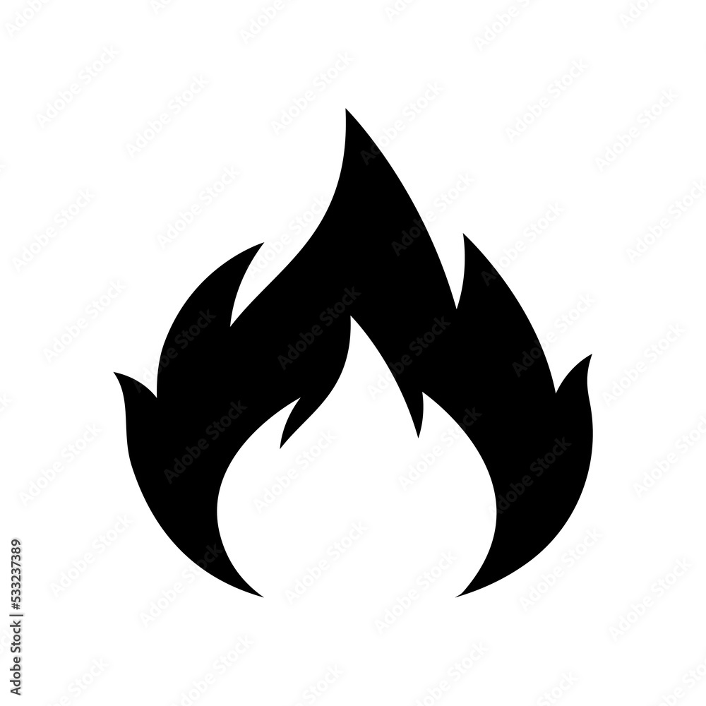 Silhouette simple fire icon vector illustration Silhouette simple fire icon vector illustration