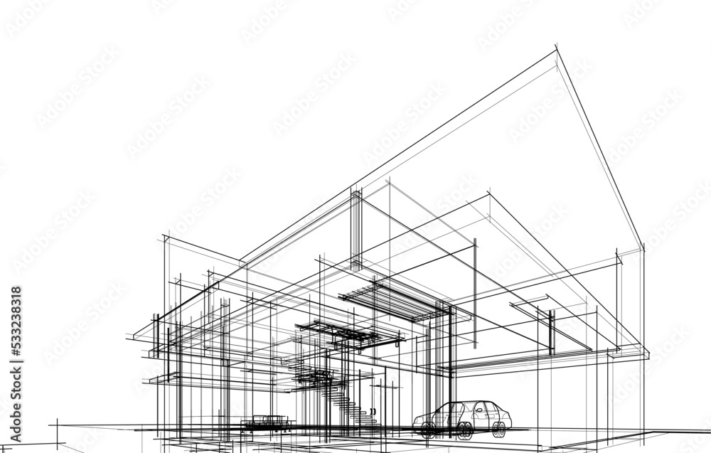Architectural drawing of a house Architectural drawing of a house