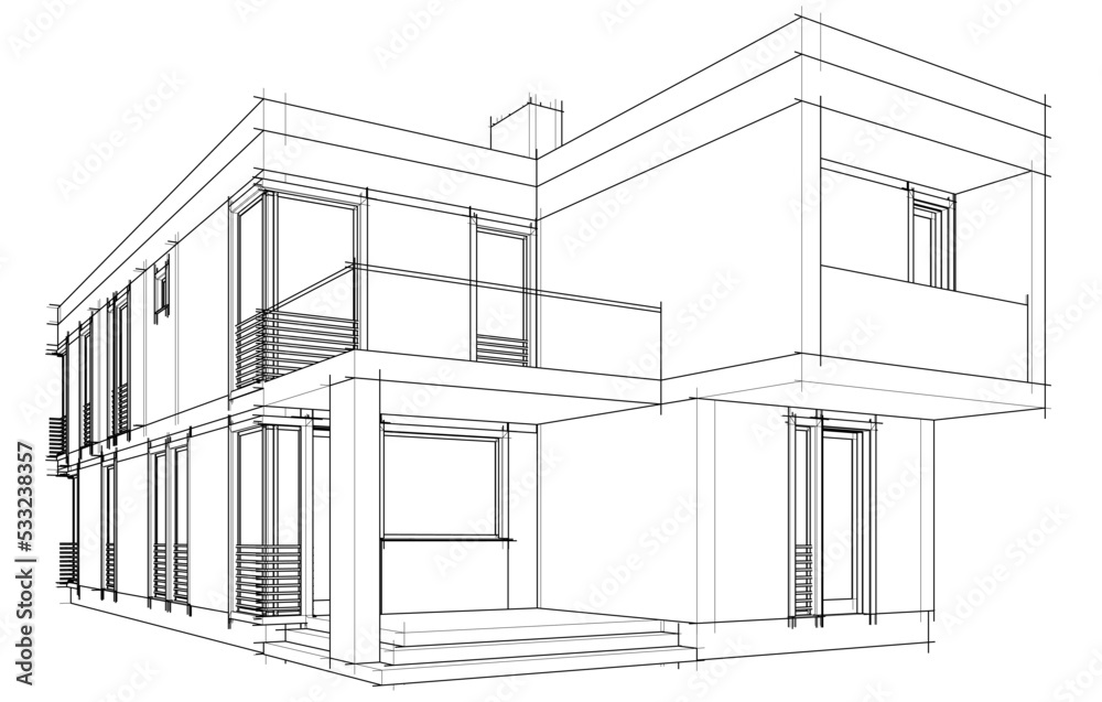 Architectural drawing of a house