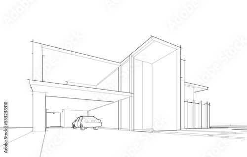 Architectural drawing of a house