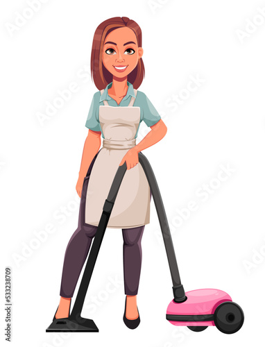 Housewife concept, young pretty stylish woman