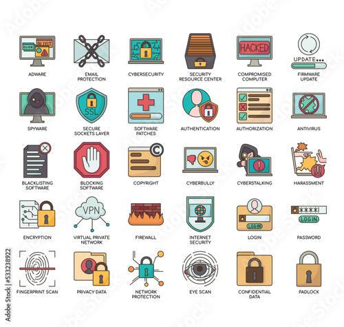 Internet Security , Thin Line and Pixel Perfect Icons