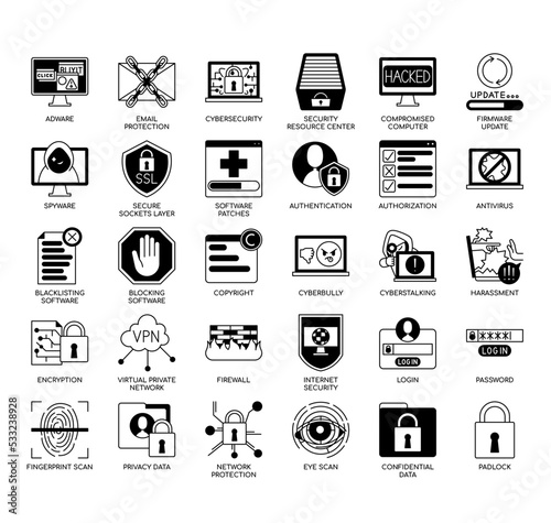 Internet Security , Thin Line and Pixel Perfect Icons