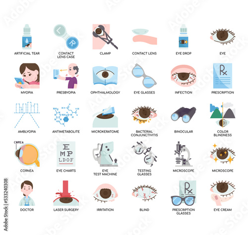 ophthalmology , Thin Line and Pixel Perfect Icons
