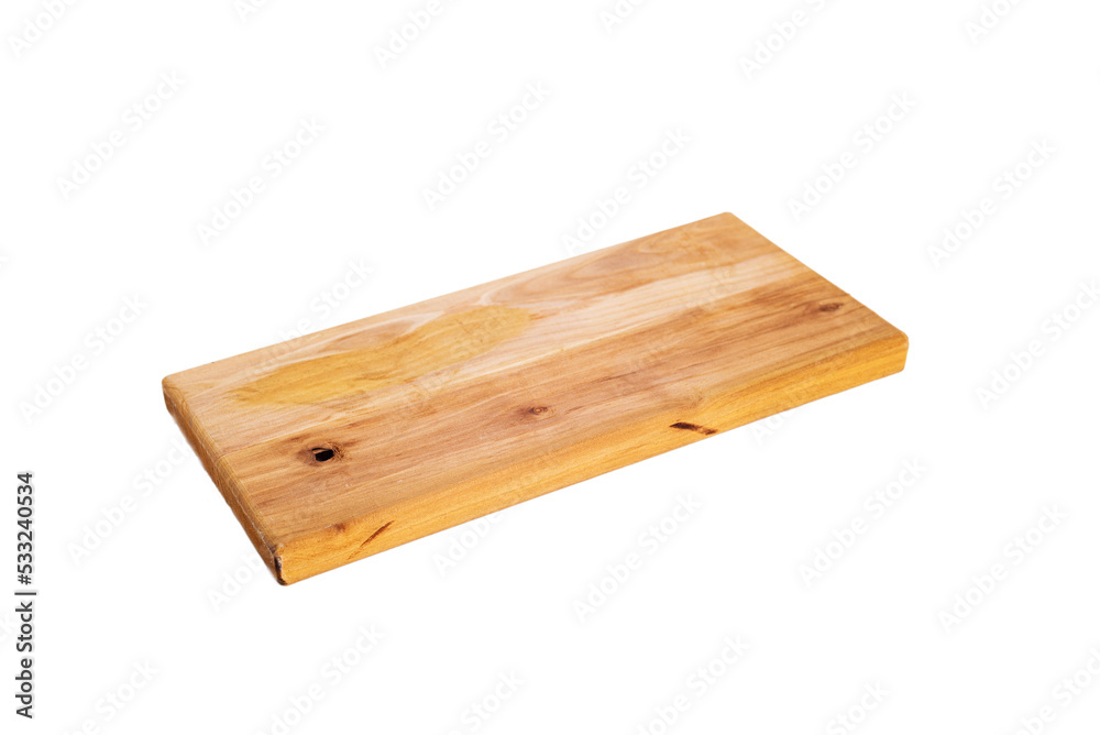 new rectangular wooden  board,  isolated on white